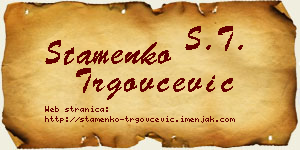 Stamenko Trgovčević vizit kartica